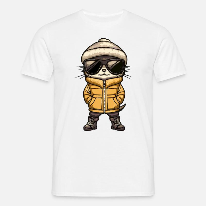 Erdmännchen Cool Comic - Männer T-Shirt - Weiß