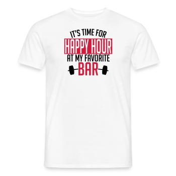 it's time for happy hour at my favorite bar A 2c - Men's T-Shirt - white - Front - AI Model Male 178 dark (178cm)