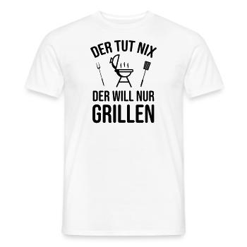 Grillen Sprüche Witzig Humor - Männer T-Shirt - Weiß - Vorne - AI Model Male 178 dark (178cm)