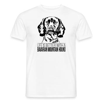 Bavarian Mountain Hound life is better Wilsigns - Men's T-Shirt - white - Front - AI Model Male 178 dark (178cm)