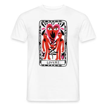Lovers Card - Men's T-Shirt - white - Front - AI Model Male 178 dark (178cm)