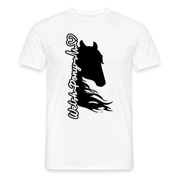 Poney gallois battement de coeur cheval cheval amour battement de coeur - T-shirt homme - blanc - Devant - AI Model Male 178 dark (178cm)