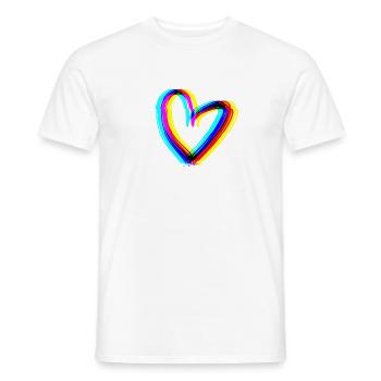herz effekt 3d symbol liebe - Männer T-Shirt - Weiß - Vorne - AI Model Male 178 dark (178cm)