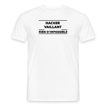 Hacker vaillant rien d'impossible | Best seller - T-shirt homme - blanc - Devant - AI Model Male 178 dark (178cm)