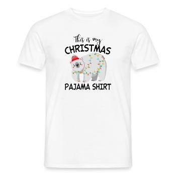 This Is My Christmas Pajama Shirt - Men's T-Shirt - white - Front - AI Model Male 178 dark (178cm)