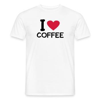 I love coffee - Men's T-Shirt - white - Front - AI Model Male 178 dark (178cm)