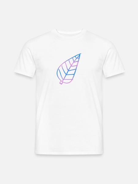 Blatt Blau Lila Pink Natur Symbol Motiv - Männer T-Shirt - Weiß