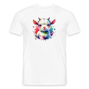 Cute Goat, Animal Lover, Farm, Lamb Farmer - Men's T-Shirt - white - Front - AI Model Male 178 dark (178cm)