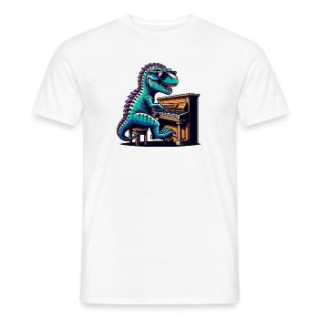 Conception de mélomane de pianiste de dinosaure - T-shirt homme - blanc - Devant - AI Model Male 178 dark (178cm)