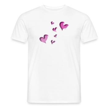motif de cœur rose paillettes - T-shirt homme - blanc - Devant - AI Model Male 178 dark (178cm)