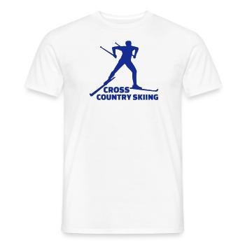 Cross country skiing - T-shirt homme - blanc - Devant - AI Model Male 178 dark (178cm)