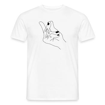 Schnips out. - Men's T-Shirt - white - Front - AI Model Male 178 dark (178cm)