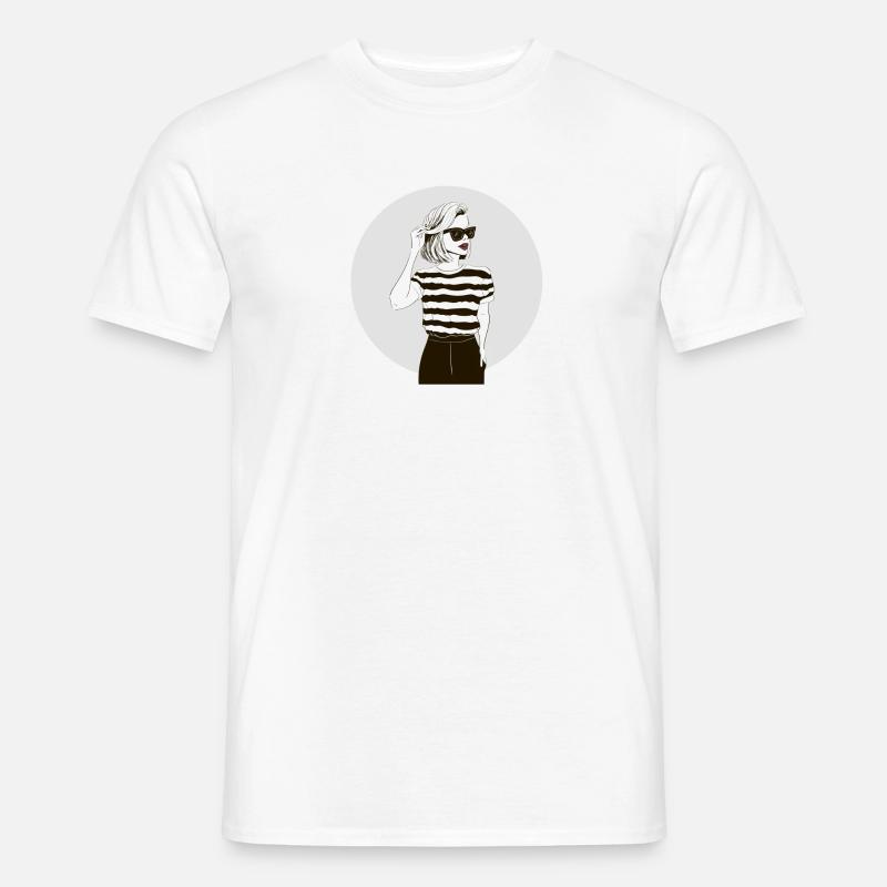 Fille de mode modèle - T-shirt homme - blanc