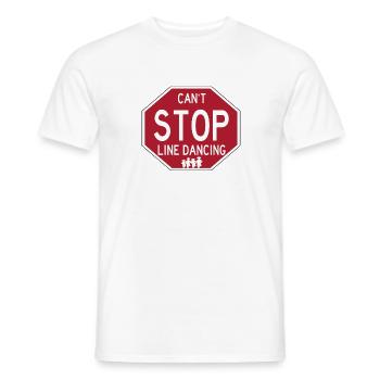 Funny Line Dancing Stop Sign - Men's T-Shirt - white - Front - AI Model Male 178 dark (178cm)