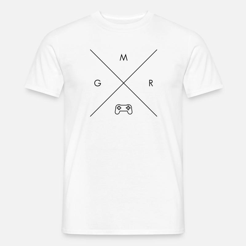 GMR - Gamer X Hipster Cross Kreuz Controller - Männer T-Shirt - Weiß