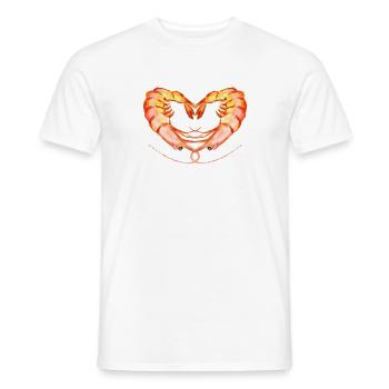 Shrimp Love Heart Shrimp Heart Shape - Men's T-Shirt - white - Front - AI Model Male 178 dark (178cm)
