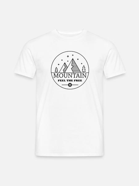 Mountain Feel The Free - Männer T-Shirt - Weiß