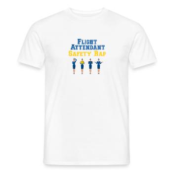Rap de sécurité des agents de bord - hôtesse de l'air - T-shirt homme - blanc - Devant - AI Model Male 178 dark (178cm)
