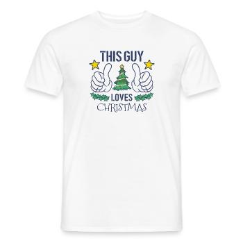 Christmas Christmas This guy loves - Men's T-Shirt - white - Front - AI Model Male 178 dark (178cm)