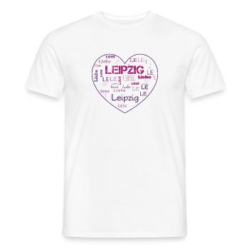 Leipzig pink Herz Geschenk Liebe - Männer T-Shirt - Weiß - Vorne - AI Model Male 178 dark (178cm)
