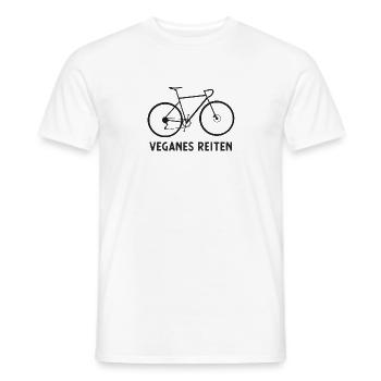 L’équitation vegan est le vélo, le vélo vegan - T-shirt homme - blanc - Devant - AI Model Male 178 dark (178cm)