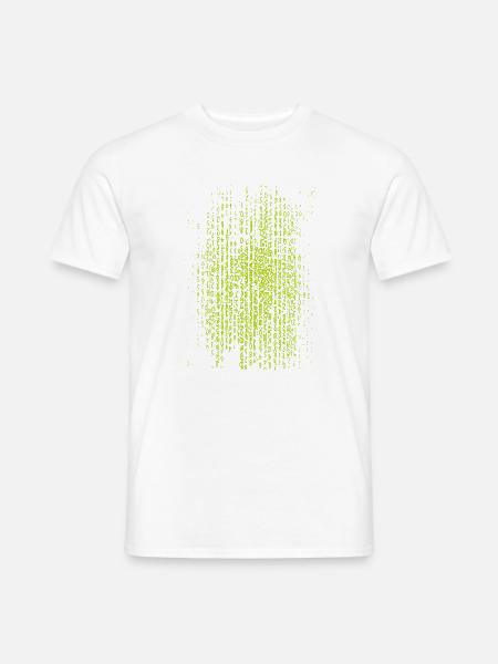 Matrix Neon Binärcode Druck auf Textilien - Männer T-Shirt - Weiß