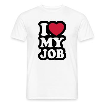 I love my job - Jeg elsker mit job - Mænd T-shirt - hvid - Foran - AI Model Male 178 dark (178cm)