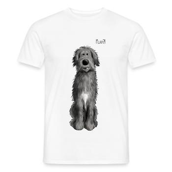 Irischer Wolfshund Play - Männer T-Shirt - Weiß - Vorne - AI Model Male 178 dark (178cm)
