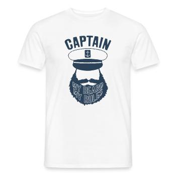 RÈGLES DU BATEAU CAPITAINE BARBE - T-shirt homme - blanc - Devant - AI Model Male 178 dark (178cm)