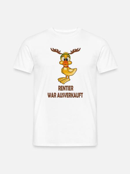 Rentier war aus mit Ente, X Mas, Weihnachten, Ente - Männer T-Shirt - Weiß