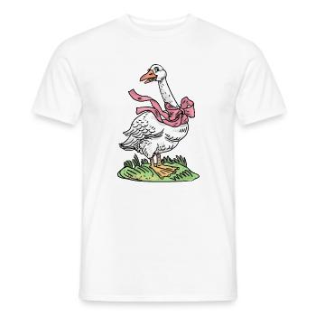 Gans mit rosa Schleife - Männer T-Shirt - Weiß - Vorne - AI Model Male 178 dark (178cm)