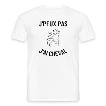 J'peux pas j'ai cheval - T-shirt homme - blanc - Devant - AI Model Male 178 dark (178cm)