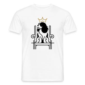Cavalier King Charles Royal on Throne - Men's T-Shirt - white - Front - AI Model Male 178 dark (178cm)