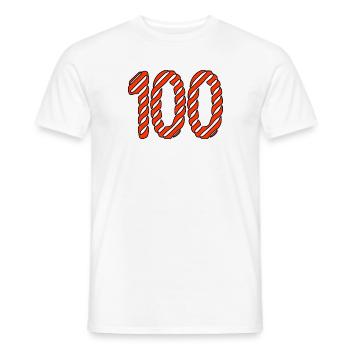 100. 100 ANS. 100e ANNIVERSAIRE. ANNIVERSAIRE 100 - T-shirt homme - blanc - Devant - AI Model Male 178 dark (178cm)