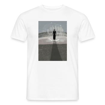 Embrace of the Cosmos A Solitary Journey - Men's T-Shirt - white - Front - AI Model Male 178 dark (178cm)