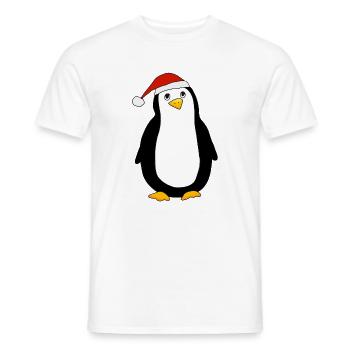 Pingouin de Noël - T-shirt homme - blanc - Devant - AI Model Male 178 dark (178cm)