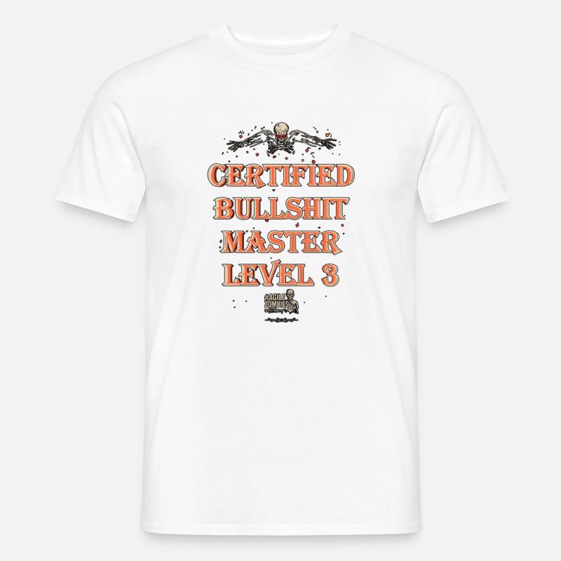 Certified Bullshit Master Level 3 - Männer T-Shirt - Weiß