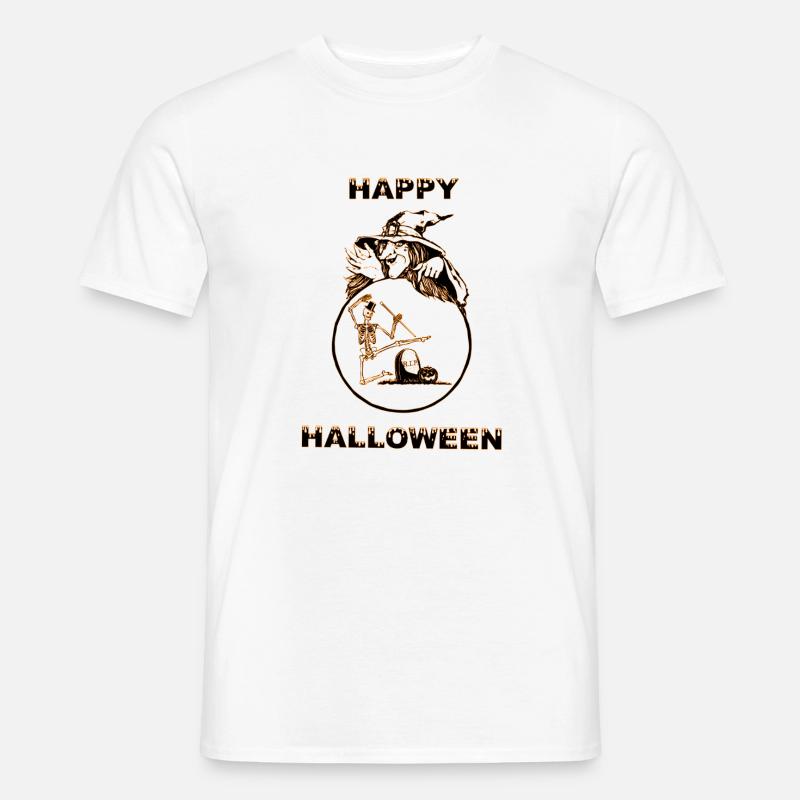 Conception de sort de sorcière d'Halloween - T-shirt homme - blanc