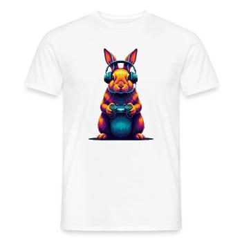 Jeux de lapins Jeux vidéo d’animaux Plaisir - T-shirt homme - blanc - Devant - AI Model Male 178 dark (178cm)