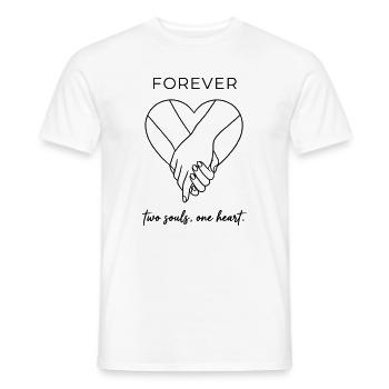 Two Souls One Heart – Forever Valentine Minimalist - Männer T-Shirt - Weiß - Vorne - AI Model Male 178 dark (178cm)