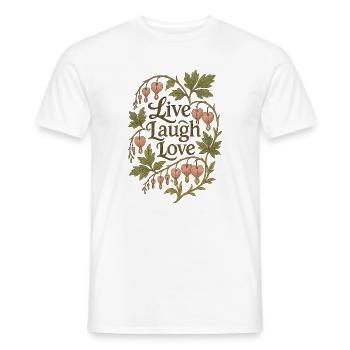 Live Laugh Love Botanical Hearts - Men's T-Shirt - white - Front - AI Model Male 178 dark (178cm)