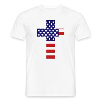 Christian Cross - Men's T-Shirt - white - Front - AI Model Male 178 dark (178cm)