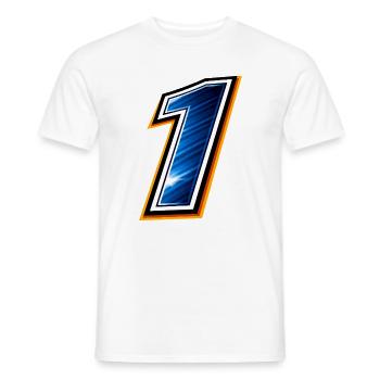 Numéro 1 Maillot de football Design sportif minimaliste - T-shirt homme - blanc - Devant - AI Model Male 178 dark (178cm)