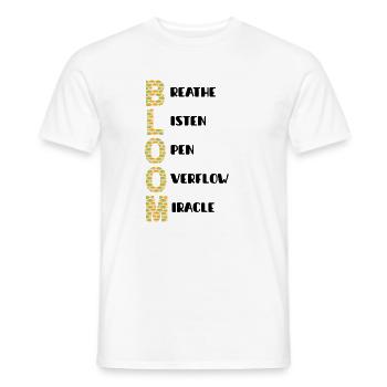 Couleurs du motif vertical BLOOM - T-shirt homme - blanc - Devant - AI Model Male 178 dark (178cm)