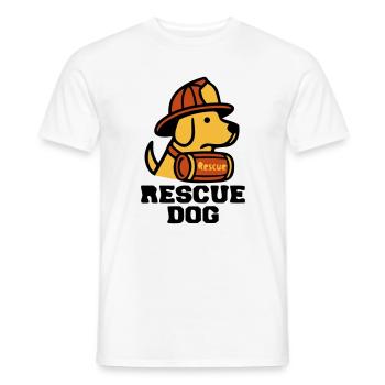 Feuerwehrhund Rescue Dog Logo - Männer T-Shirt - Weiß - Vorne - AI Model Male 178 dark (178cm)