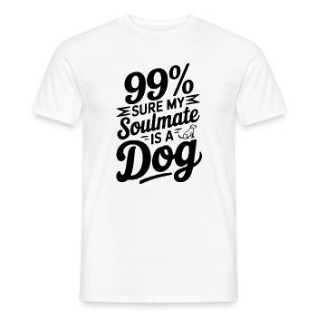 99 % sicher, dass mein Seelenverwandter ein Hund ist - Männer T-Shirt - Weiß - Vorne - AI Model Male 178 dark (178cm)
