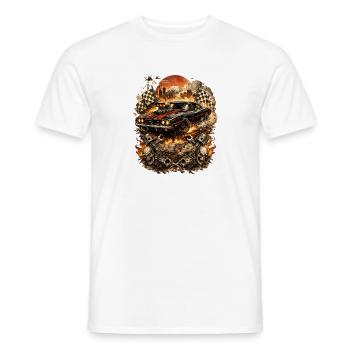 Fiery Musclecar Inferno - Men's T-Shirt - white - Front - AI Model Male 178 dark (178cm)