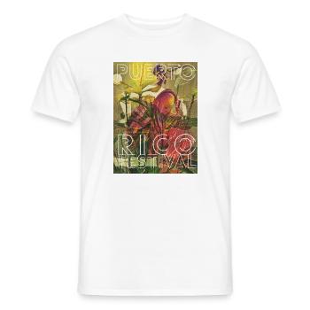 Puerto Rico Festival Retro Tropical Print - Men's T-Shirt - white - Front - AI Model Male 178 dark (178cm)