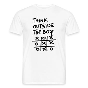 Denk außerhalb der Box-Bahn - Männer T-Shirt - Weiß - Vorne - AI Model Male 178 dark (178cm)