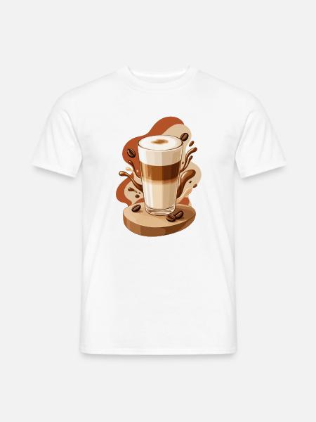 Cremiger Latte für Kaffeefans  - Männer T-Shirt - Weiß